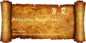 Mihajlov Renáta névjegykártya